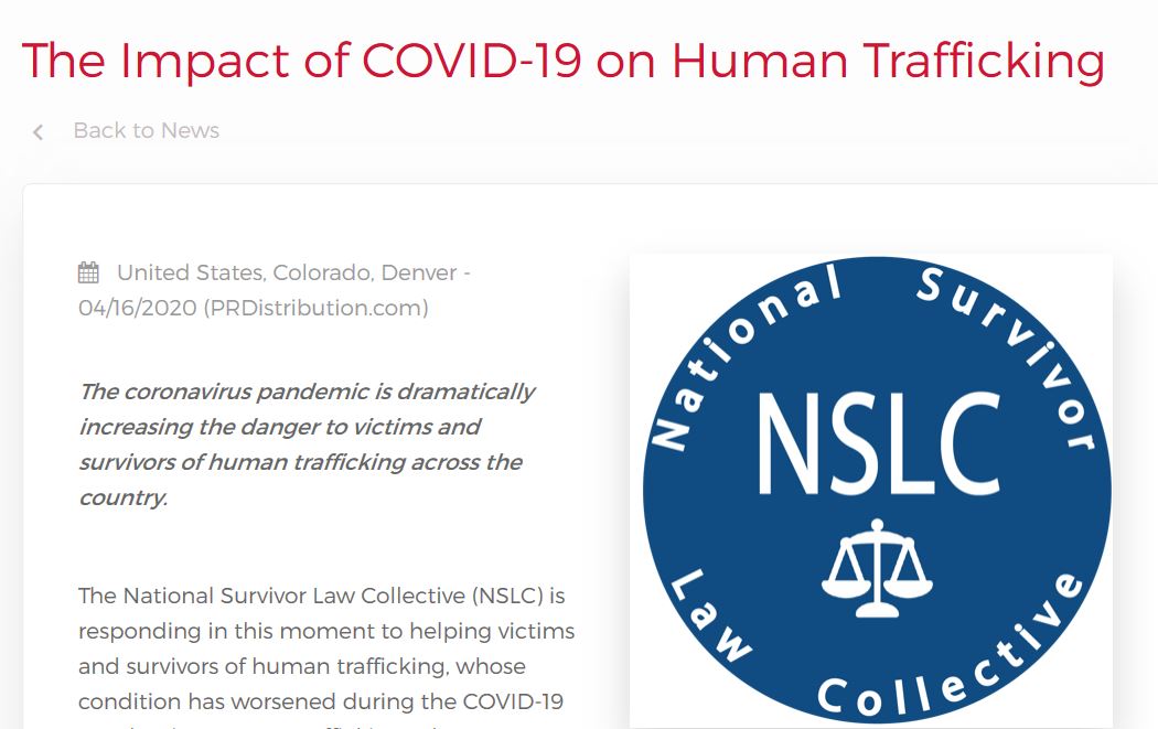 The Impact of COVID-19 on Human Trafficking