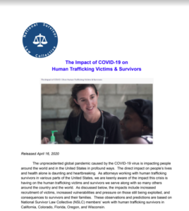 The Impact of COVID-19 o Human Trafficking Victims & Survivors