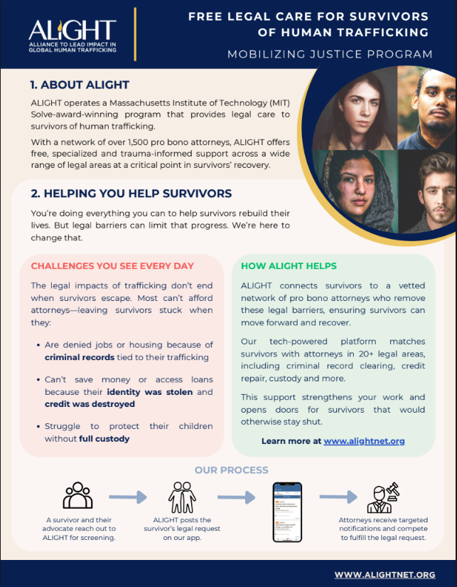 Connecting Survivors to ALIGHT Legal Services