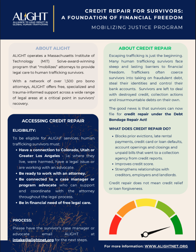 Connecting Survivors to Credit Repair